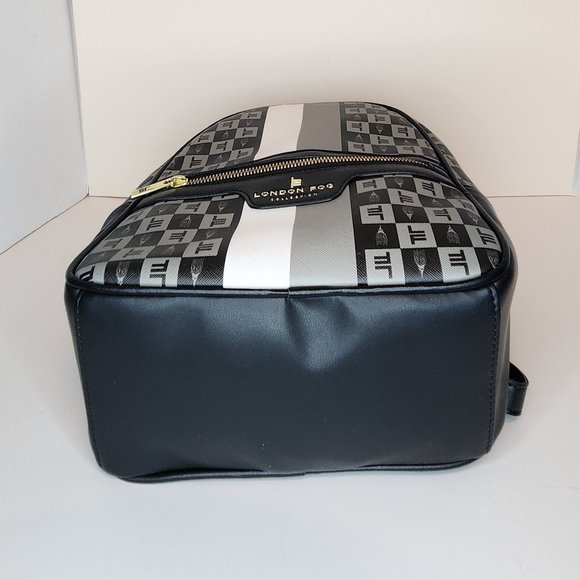 London Fog Hasley Signature Backpack, Black/Gray - Medium Size, NWT main image 6